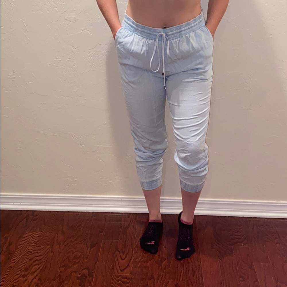 blue cotton pants